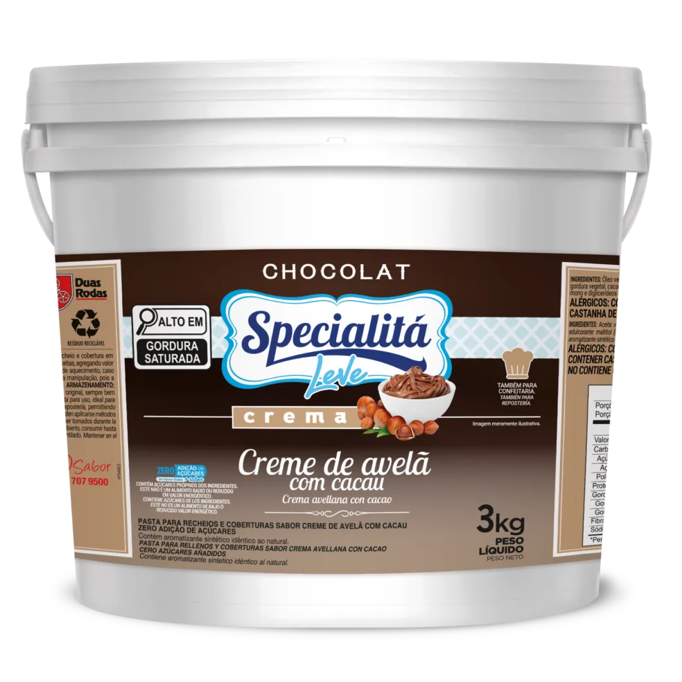 30883 Specialita Zero Crema de Avellana con Cacao 3 Kg - Imagen 1